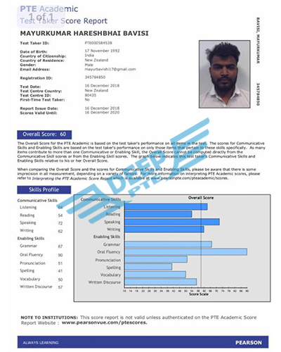 Student Result of Deep PTE