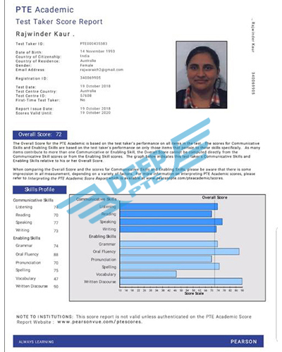 Student Result of Deep PTE