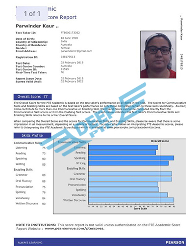 Student Result of Deep PTE