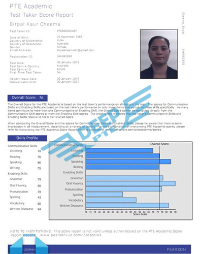 Student Result of Deep PTE