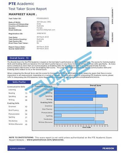 Student Result of Deep PTE